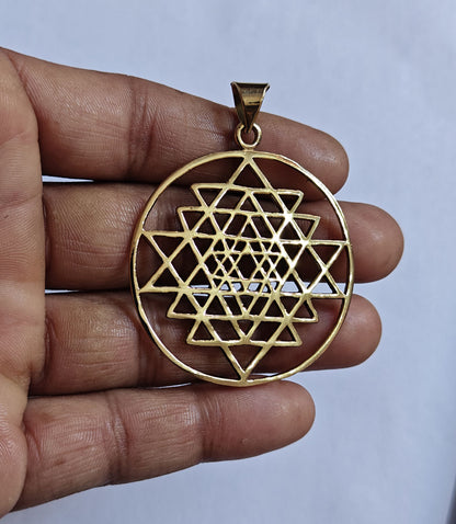 Handmade Brass Pendant 2 Inch | Golden Color Jewelry