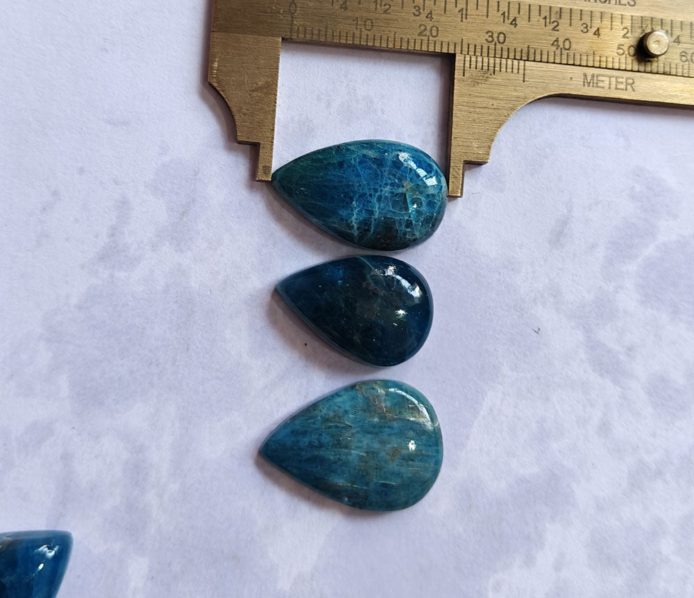 Blue Apatite Pear Shape Loose Gemstone Handmade