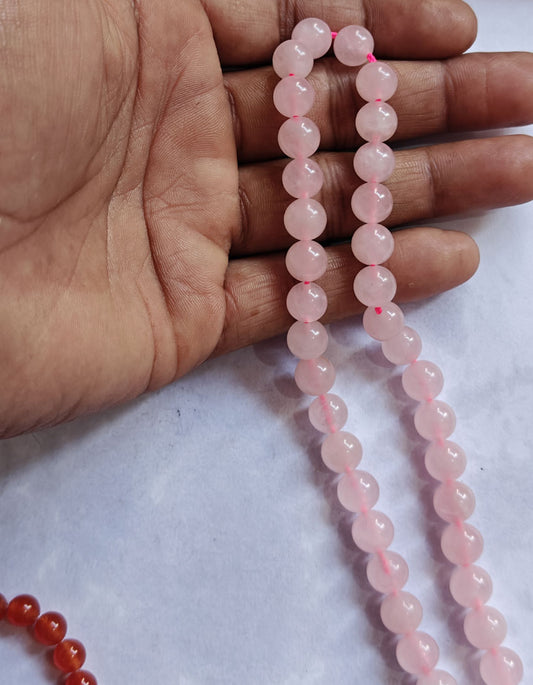 Free Size Rose Quartz Beads Loose Gemstone Round Shape Handmade Natural Stone Used Making For Jewelry