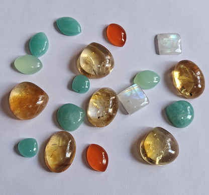 Mix Citrine Moonstone Loose Gemstone Handmade
