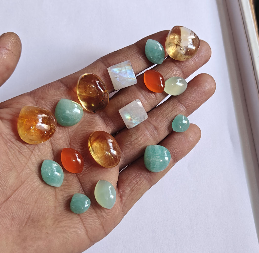 Mix Citrine Moonstone Loose Gemstone Handmade