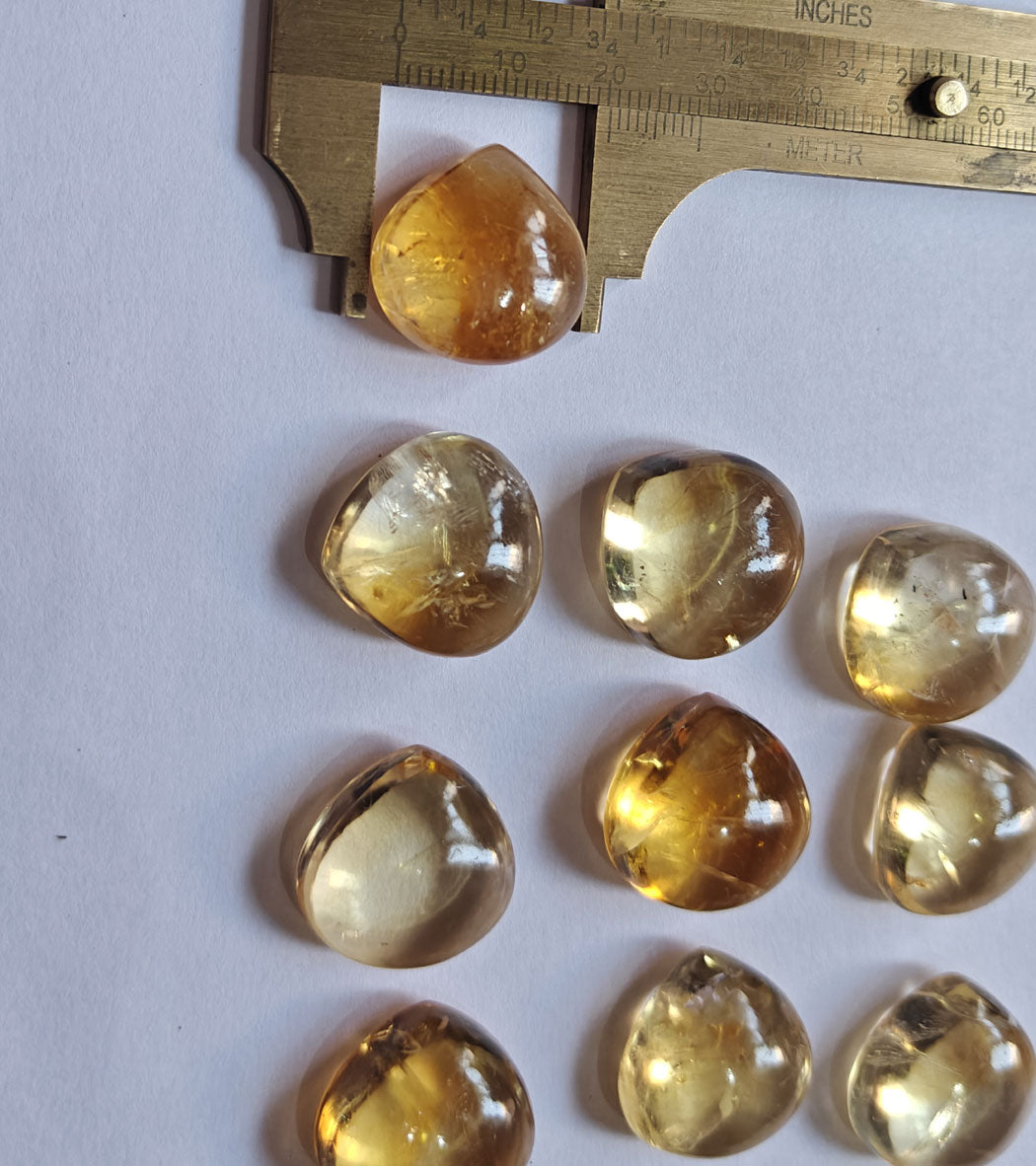 10To20 Size Citrine Natural Loose Gemstone Drop Shape Handmade Natural Stone Used Making For Jewelry