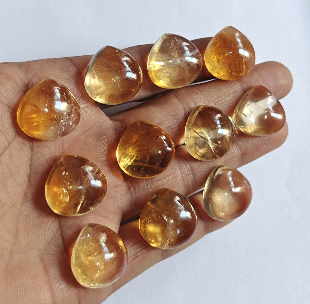 10To20 Size Citrine Natural Loose Gemstone Drop Shape Handmade Natural Stone Used Making For Jewelry