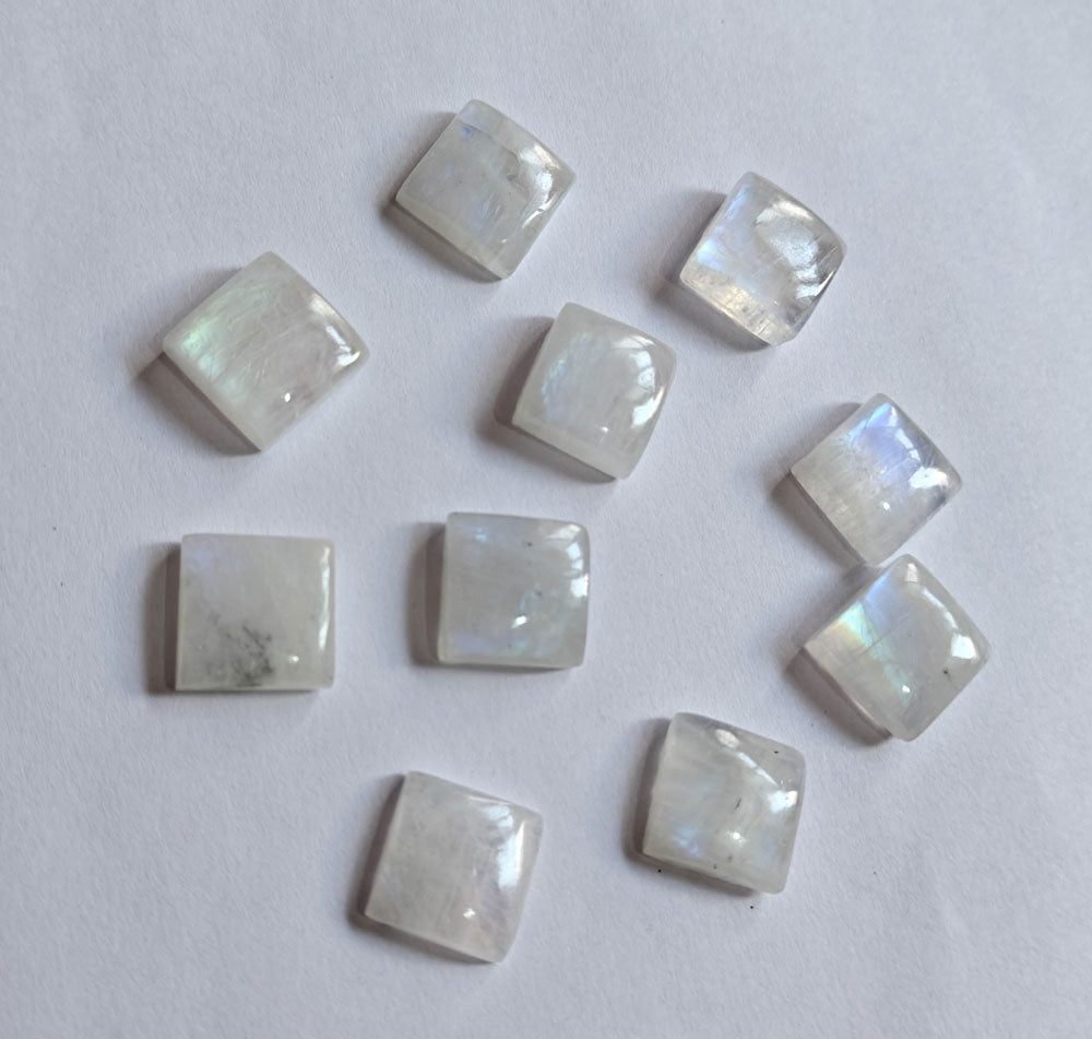 Rainbow Moonstone Square Loose Gemstone Handmade