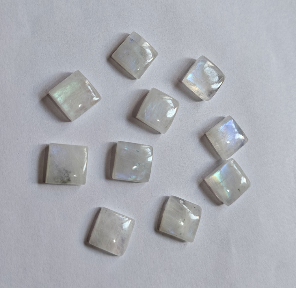 Rainbow Moonstone Square Loose Gemstone Handmade