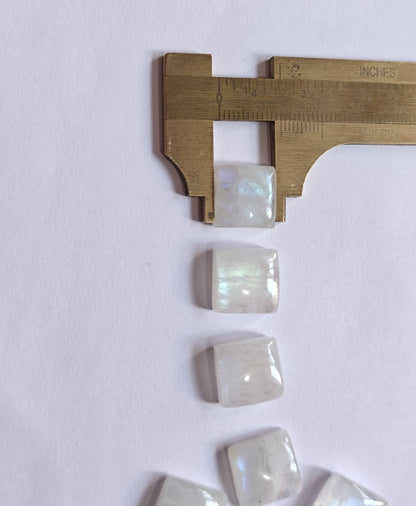 Rainbow Moonstone Square Loose Gemstone Handmade