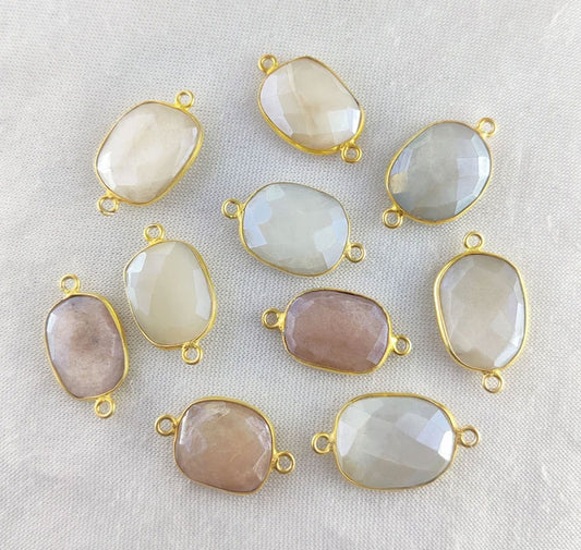 Jewelry Findings Brass Pendant Connector | Rose Quartz Stone