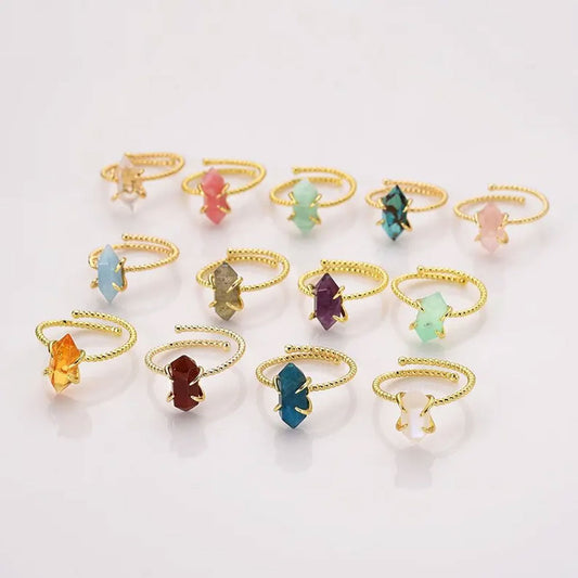 Multi Color Gemstone Double Pointed Ring 5X10MM | 925 Silver