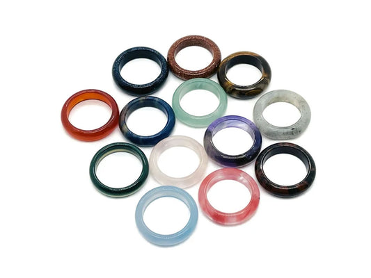 15MM Mix Stone Round Gemstone Rings | Trendy Jewelry Collection