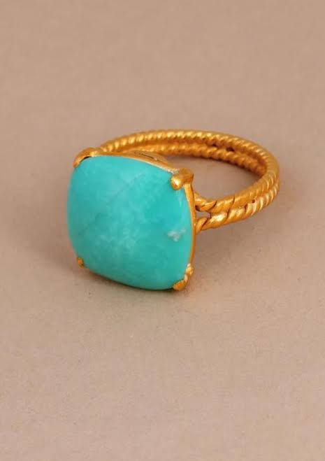 Natural Irani Turquoise Ring 6MM | 925 Silver Bezel Set
