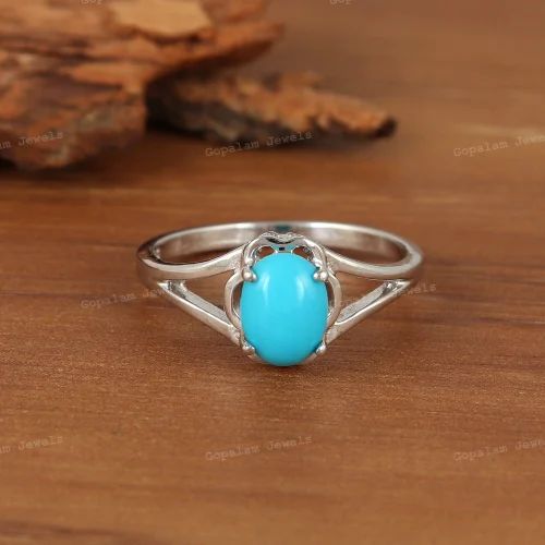 Natural Copper Turquoise Ring 10x14MM | 925 Silver Bezel