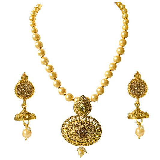 Fashion Jewelry Set Golden Color Necklace, Earring.