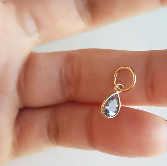 Natural Cristal Quartz Pear Shape Silver Pendant Jewelry