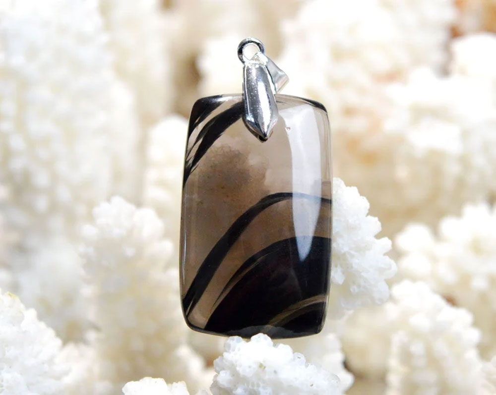 Jasper Gemstone Fashion Brass Pendant 8x12mm