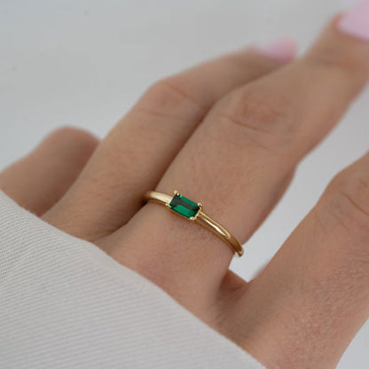 Handmade 925 Sterling Silver Apatite Ring 5x7mm
