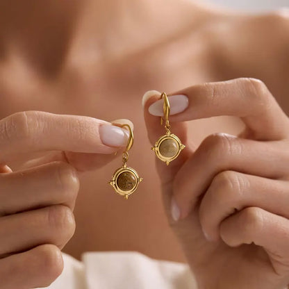 Vintage Style Gemstone Drop Earrings | Artisan Gold Jewelry