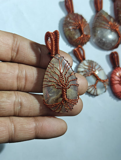 Teardrop Tree of Life Pendant | Handmade Wire Wrap Jewelry