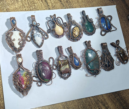 Turquoise Tree of Life Pendant | Copper Wire Wrapped Stone