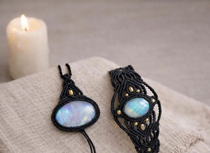 Moonstone Macramé Jewelry Set | Hariom Creations