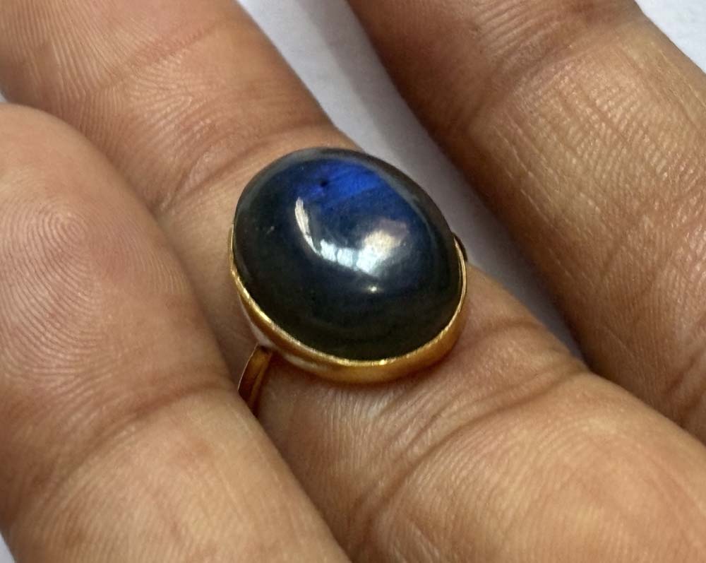 Crafted By Hand Sterling Silver Oval Shape Labradorite Gemstone 10X16MM Ring Bezel Setting Women Vintage Ring Gift For Her Jewelry