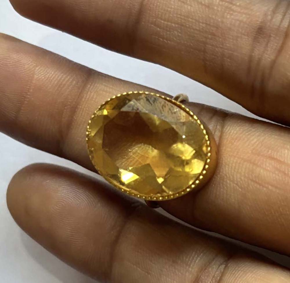 Crafted By Hand Sterling Silver Gold Plated Oval Shape Green Fluorite Gemstone 10X16MM Adjustable Ring Bezel Setting Women Vintage Ring Gift For Her Jewelry