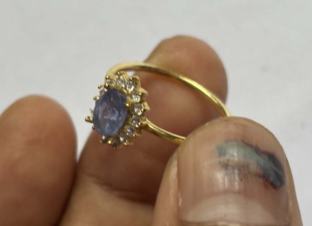 Handmade Silver Gold Plated 5x7MM Oval Tanzanite Ring CZ Bezel