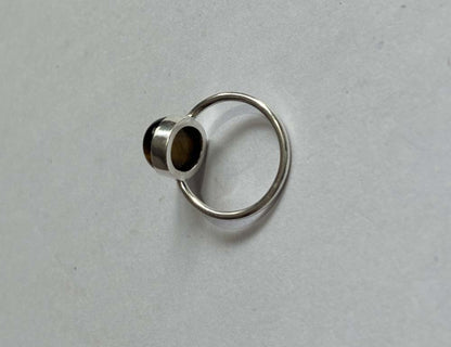 Handmade Sterling Silver Ring 8X10MM Oval Shaped Tiger Eye Gemstone Bezel Setting For Anniversary Gift Women or Men Jewelry For Her