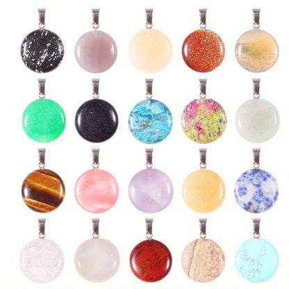 10mm Round Shape Multi Color Gemstone Pendant Crafted By Hand 925 Sterling Silver Drill Set For Anniversary Gift's Women or Men Jewelry