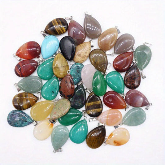 Pear Shaped 9X12mm Natural Multi Color Gemstone 925 Sterling Silver Drill Set Anniversary Gift's Women or Men Jewelry For Her
