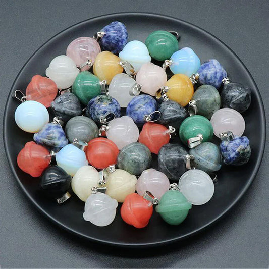 20mm Ball Shape Pendant Natural Multi Gemstone Pendants 925 Sterling Silver Drilled Set Anniversary Gift's Women or Men Jewelry For Her