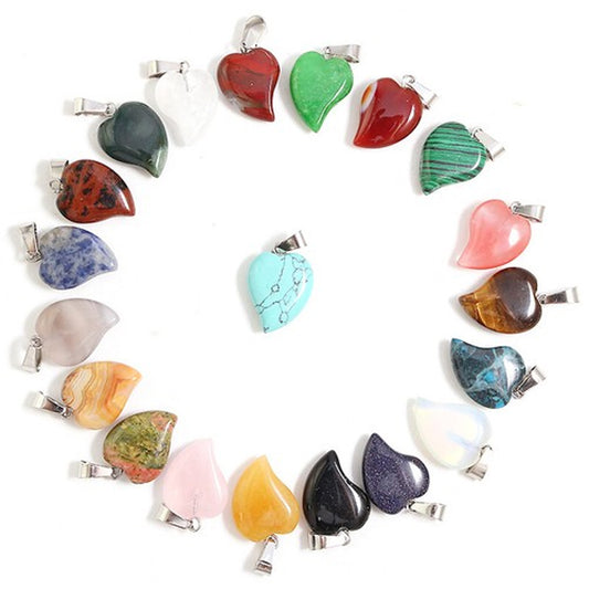 Mango Shape 12mm Pendant Natural Multi Gemstone Pendants 925 Sterling Silver Drilled Set Anniversary Gift's Women and girl Jewelry For Her