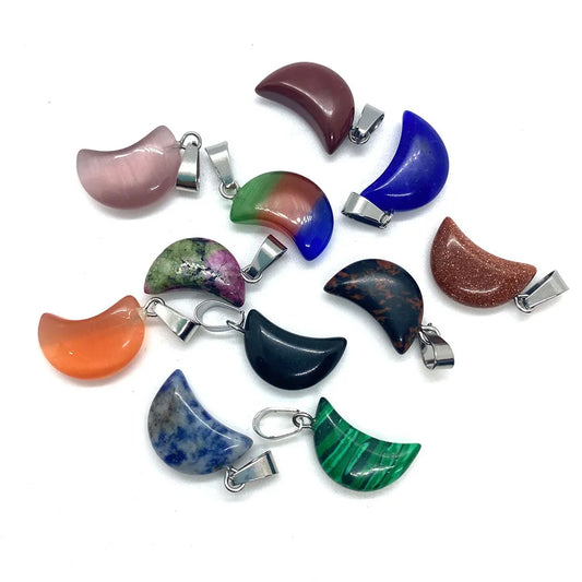 10mm Banana Shape Multi Color Gems Pendant 925 Sterling Silver Pendant Drilled Set Anniversary Gift's Women and girl Jewelry For Her