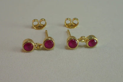 8MM Red Onyx Cut Gemstone Round Shape Stud Pair Earring Handmade Sterling Silver Earring For Women Girl Jewelry
