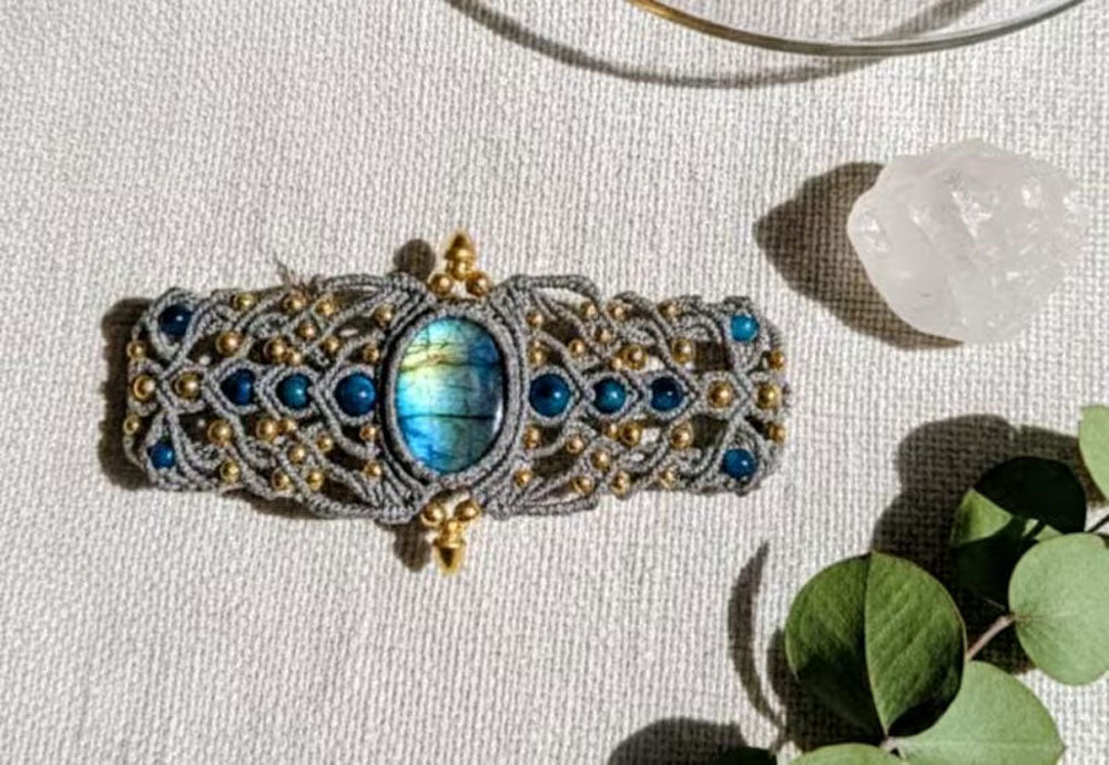 Macrame Labradorite Bracelet & Cuff Collection | Hari Om Creations