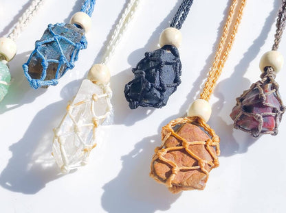 Statement Macrame Necklaces & Healing Stones | Hari Om Creations