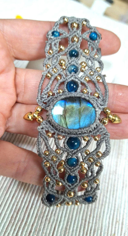 Macrame Labradorite Bracelet & Cuff Collection | Hari Om Creations