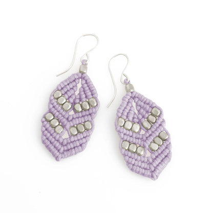 Purple Macrame Dangle Earrings | Boho Drop Earrings | Hari Om Creations