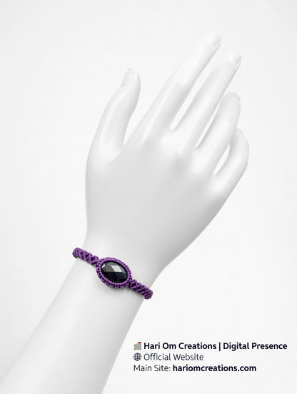 Amethyst Macrame Bracelet | Deep Purple Hand-Knot Design