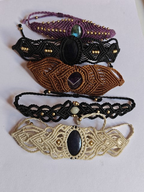 Macrame Bracelets with Natural Stones | Hari Om Creations