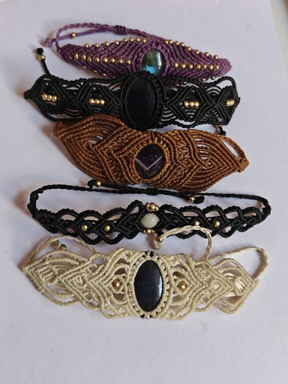 Macrame Bracelets with Natural Stones | Hari Om Creations