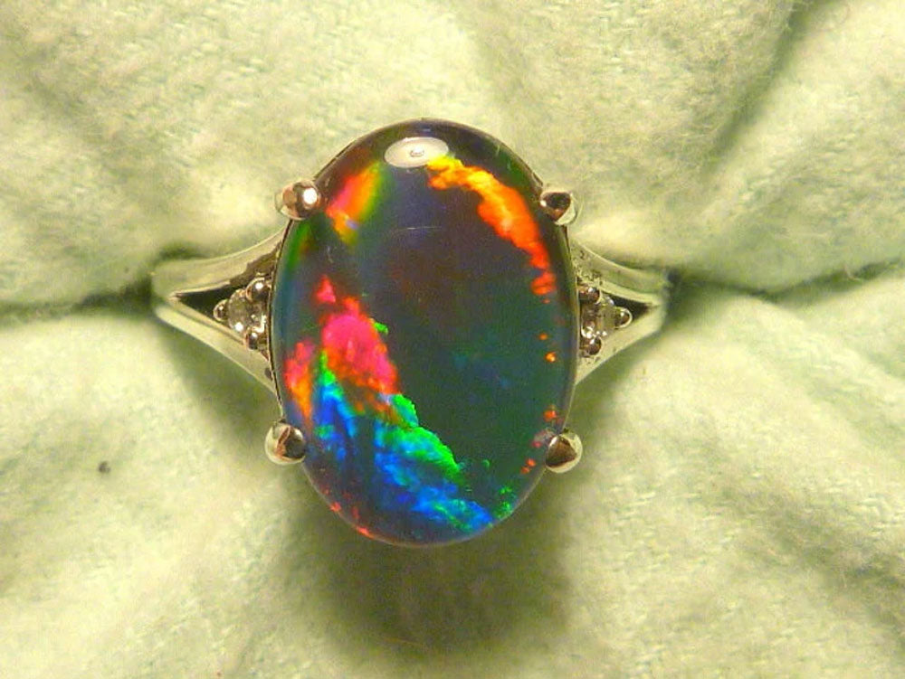 Black Opal Ring 925 Sterling Silver | Hariom Creations