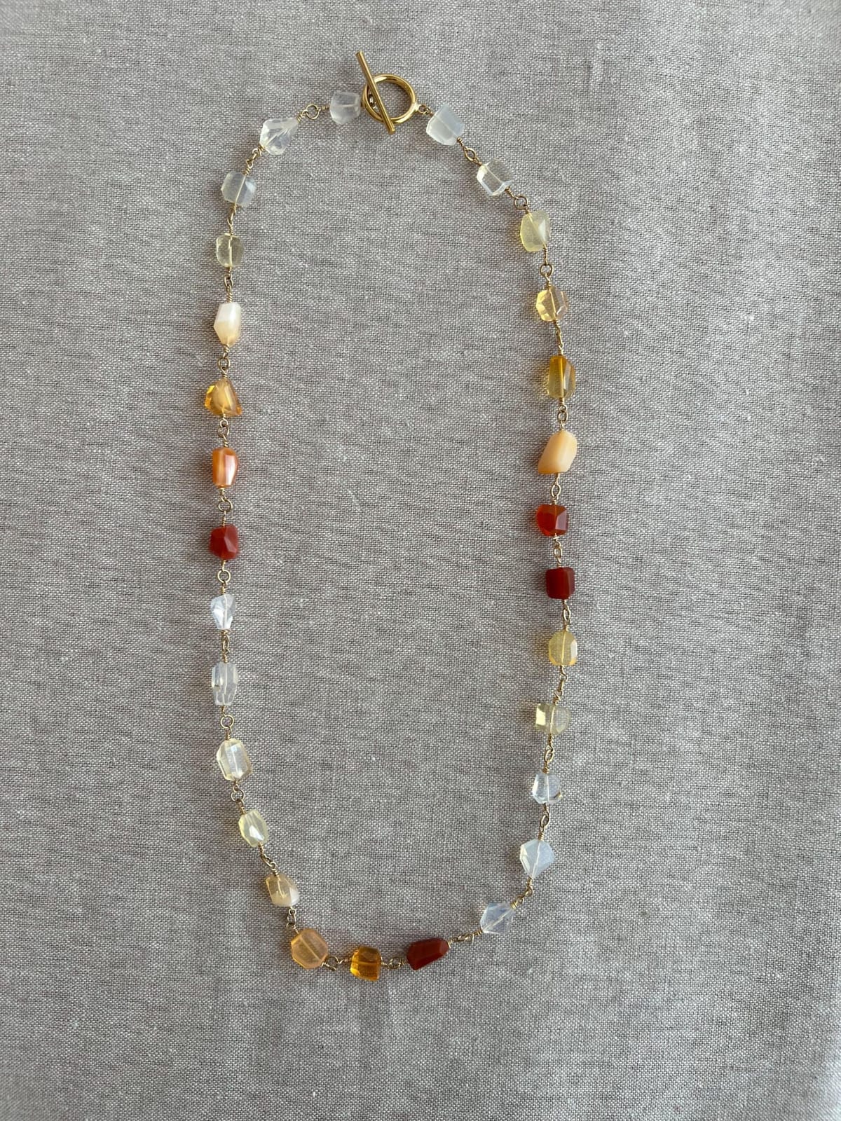 Multi-Gemstone Tumbled Bead Station Necklace | Hari Om Creations