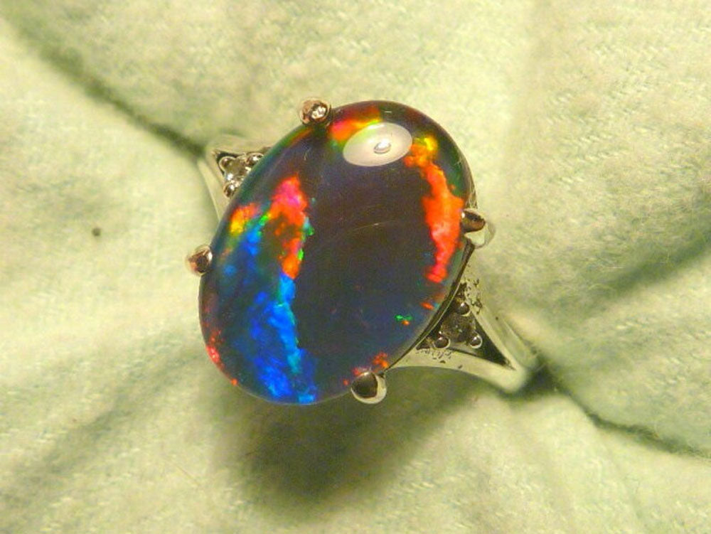 Black Opal Ring 925 Sterling Silver | Hariom Creations