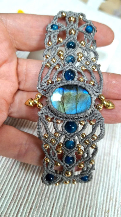 Macrame Labradorite Bracelet & Cuff Collection | Hari Om Creations