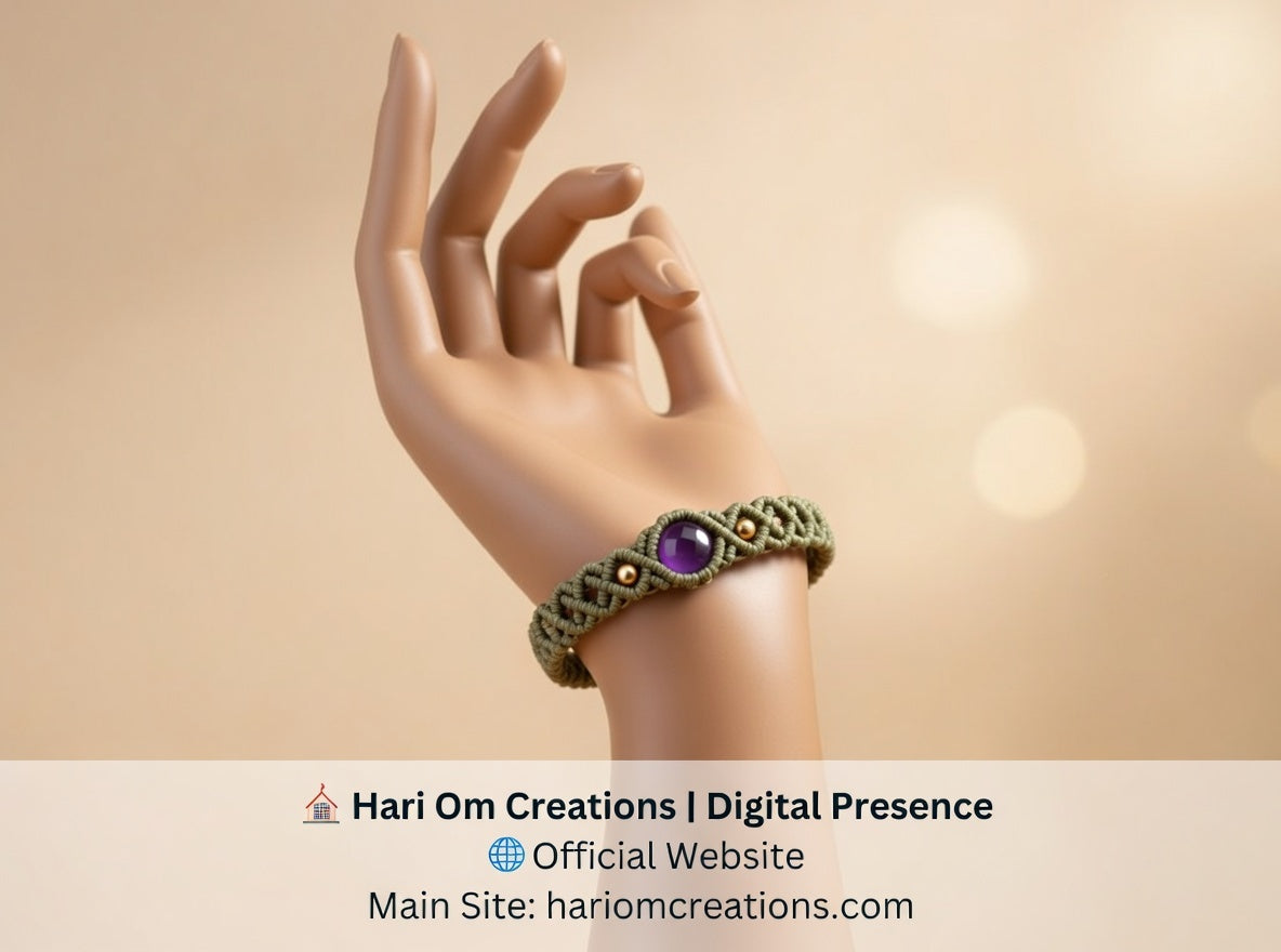 Earthy Macrame Bracelet with Labradorite & Brass Accents