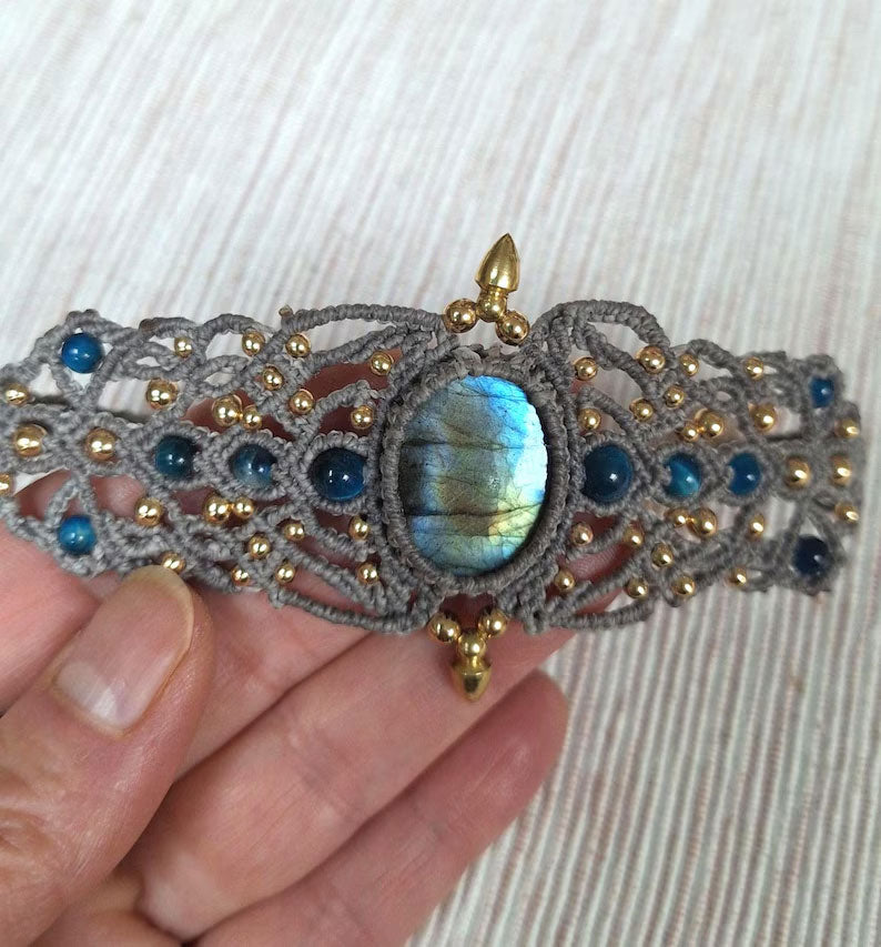 Macrame Labradorite Bracelet & Cuff Collection | Hari Om Creations