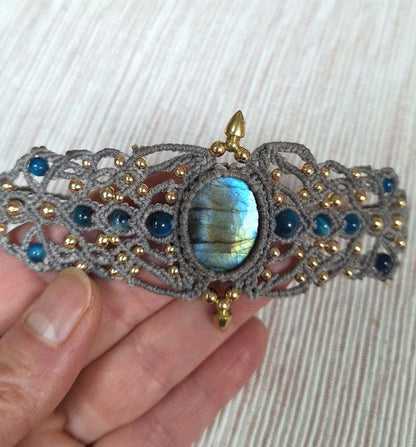 Macrame Labradorite Bracelet & Cuff Collection | Hari Om Creations