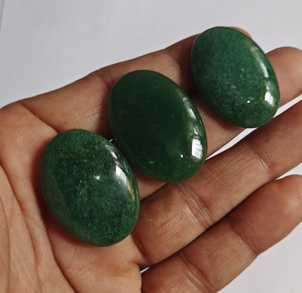 20To25MM Green Aventurine Loose Gemstone Oval Shape Handmade Natural Stone Making For Jewelry