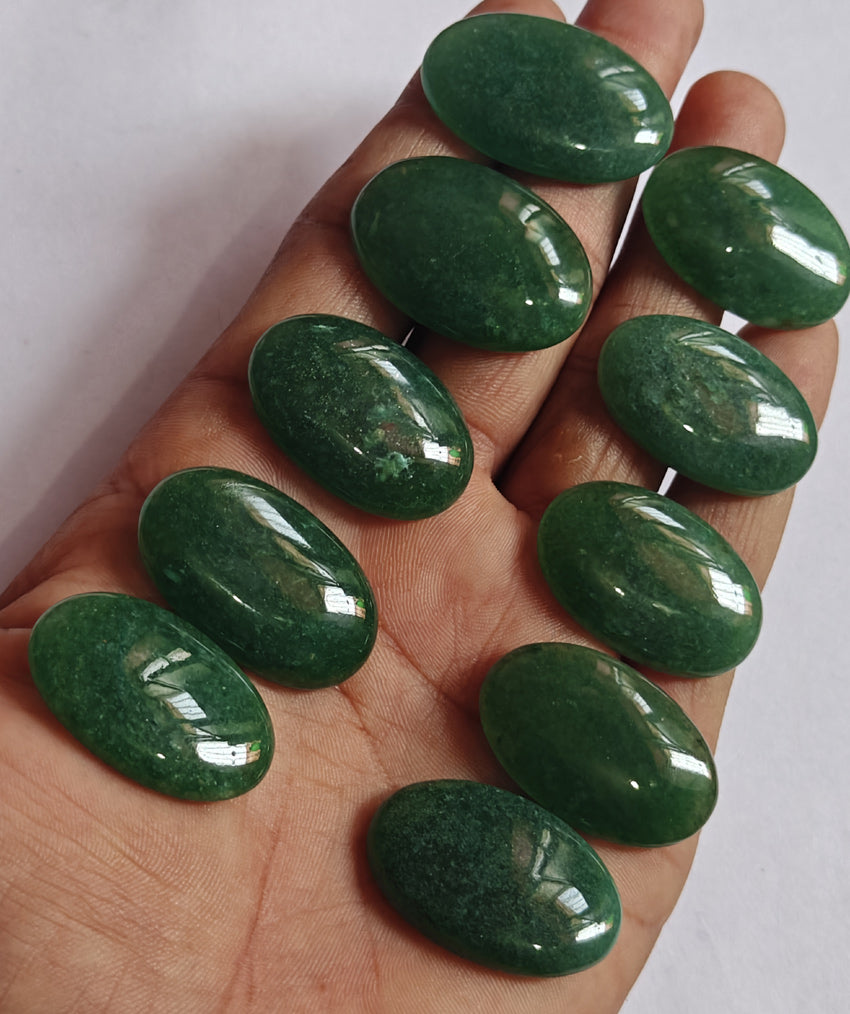 20To25MM Green Aventurine Loose Gemstone Oval Shape Handmade Natural Stone Making For Jewelry