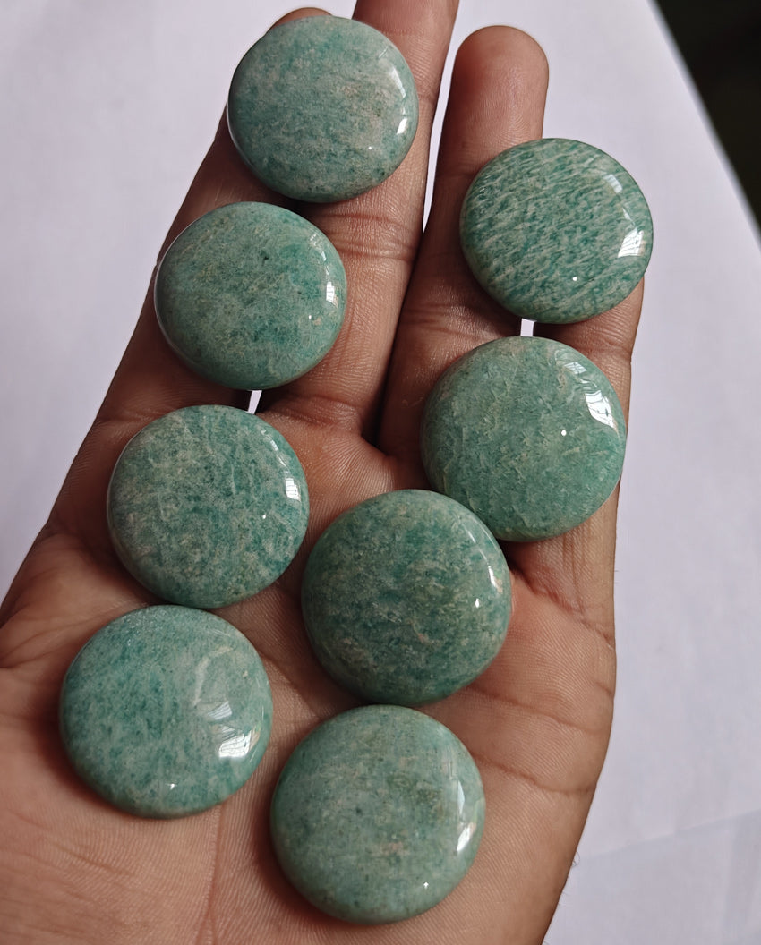 20To25MM Amazonite Loose Gemstone Round Shape Handmade Natural Stone Making For Jewelry